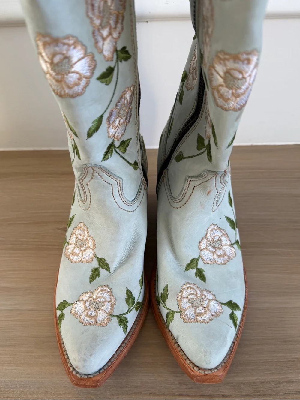 Liberty Black Garden Grey Floral Tall Cowboy Boots Size 7 M NWOT